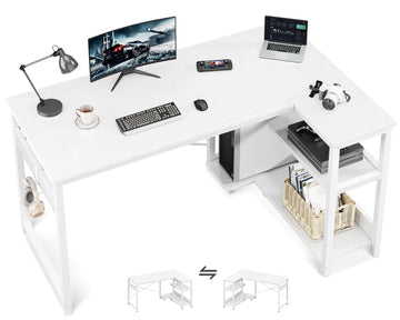 Casaottima L Shaped Computer Desk White