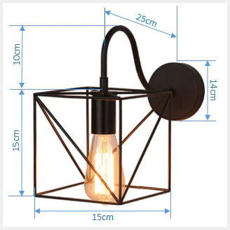Industrial Vintage LED Wall Light with E27 Iron Shade