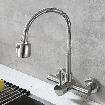 Wall-mounted Hot and Cold Water Faucet for Kitchen Sink