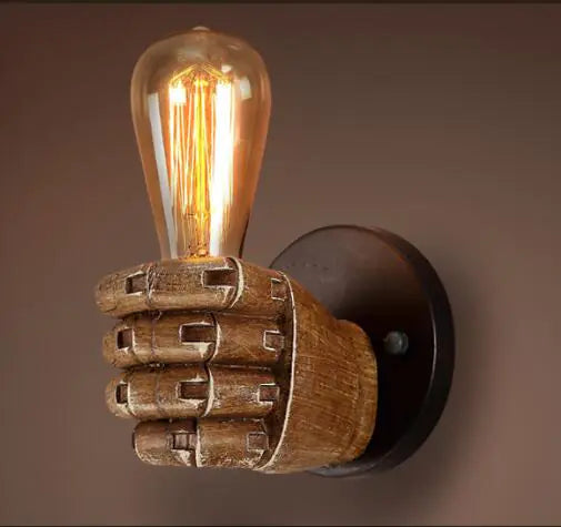 Vintage Fist Resin Wall Light