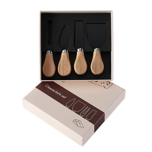 Cheese Knife Set with Oak Handle and Stainless Steel