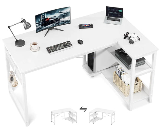 Casaottima L Shaped Computer Desk White